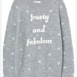 H&M Gray Women's Sweater with 'Frosty and Fabulous' Text